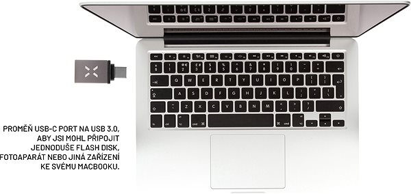 Redukcia FIXED Link USB-A 3.0 na USB-C sivá Lifestyle