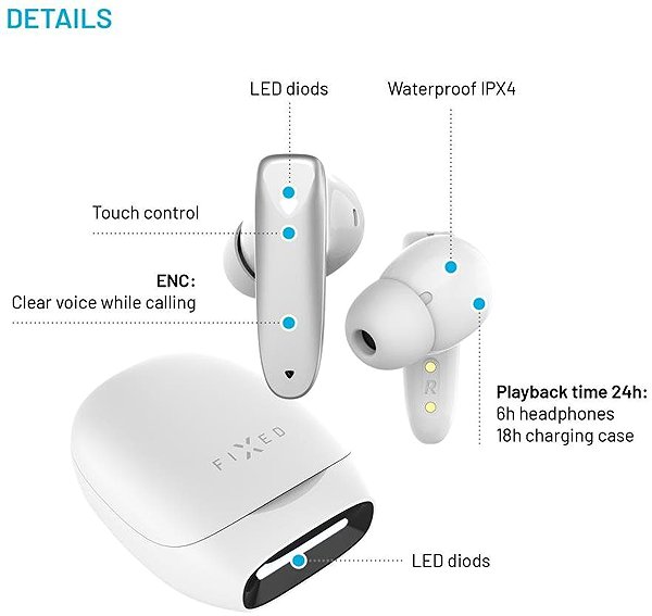 Gaming Headphones FIXED Game Pods white ...