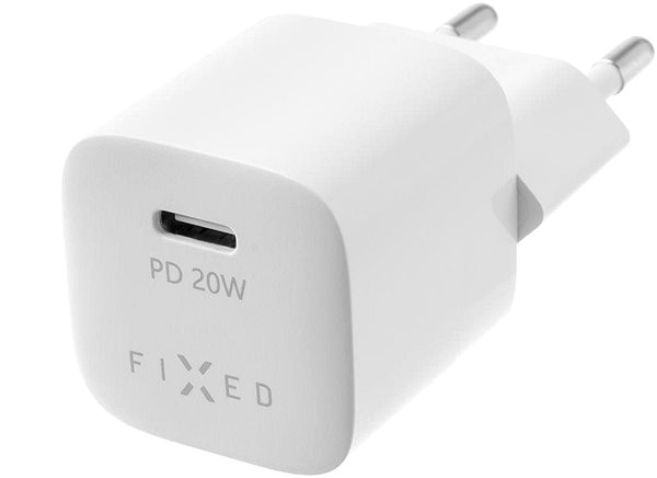 Netzladegerät FIXED PD Rapid Charge Mini mit USB-C Ausgang und USB-C/Lightning Kabel - Unterstützung für PD - 1 Meter MFI 20 Watt - weiß Screen