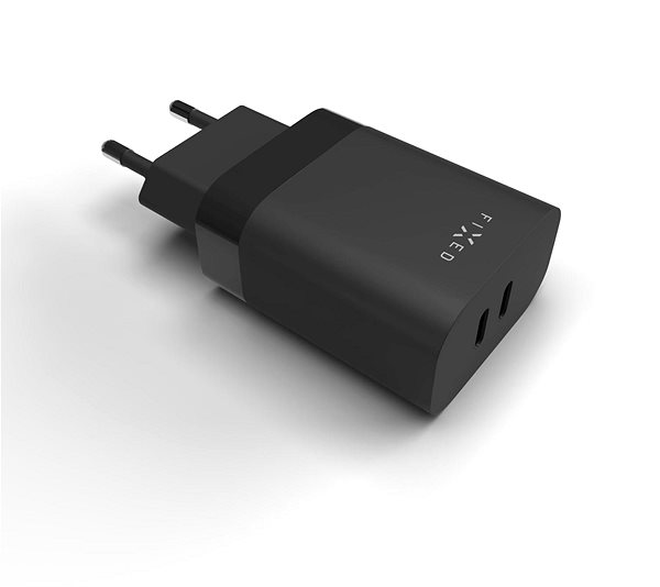 AC Adapter FIXED PD Rapid Charge with 2x USB-C output and Power Delivery 3.0 support 35W black ...