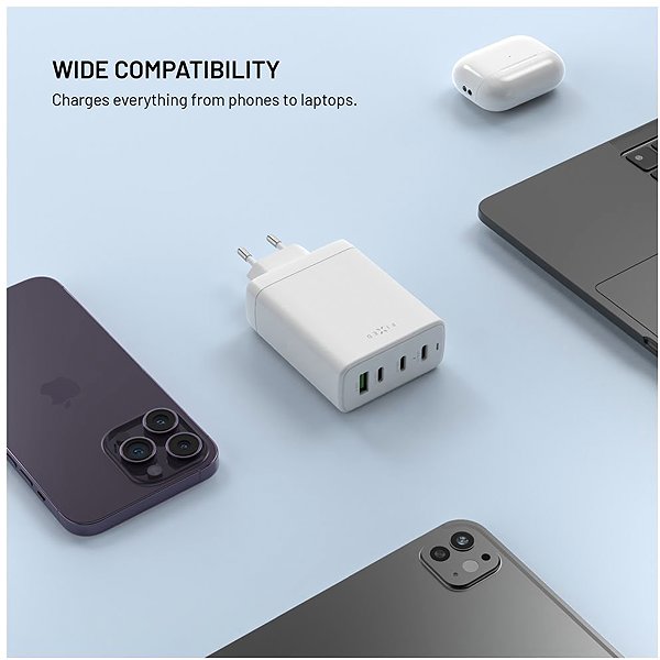 Wall Charger FIXED GaN with 3xUSB-C and USB output support PD 3.0 120W white ...