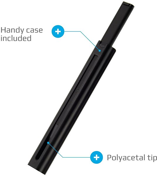 Stylus FIXED Pin for Touch Screens with Case, Black Features/technology