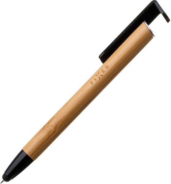 Érintőceruza FIXED Pen 3 az 1-ben állvány funkcióval, bambusz test Oldalnézet
