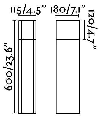 Garden Lighting FARO 74442 - OUTDOOR LAMP DATNA 1xE27/20W/230V IP44 Technical draft