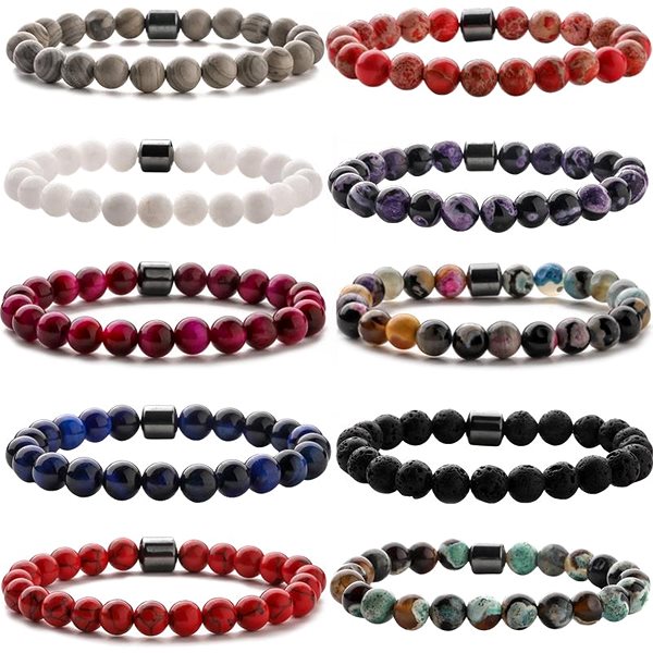 Flor de Cristal Bracelet made from real Jasper and Hematite stones.