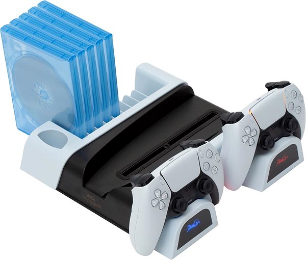 Stojan na hernú konzolu Froggiex FX-P5-C3-W PS5 Multifunctional Cooling Stand + Headset holder ...