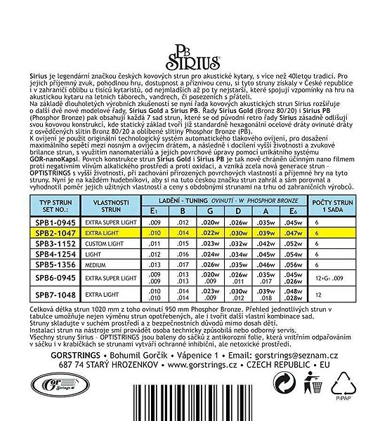 Saiten Gorstrings Sirius SPB2-1047 ...