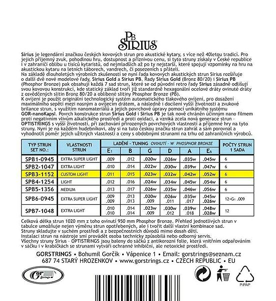 Saiten Gorstrings Sirius SPB3-1152 ...