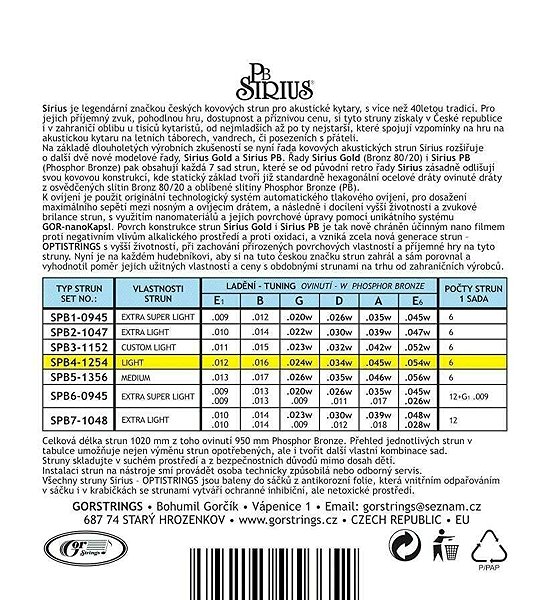 Saiten Gorstrings Sirius SPB4-1254 ...