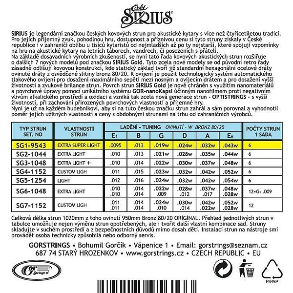 Saiten Gorstrings Sirius Gold SG1-9543 ...