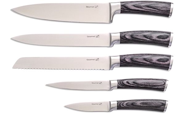 Sada nožov Súprava nožov G21 Gourmet Rustic 5 ks + bambusový blok Vlastnosti/technológia