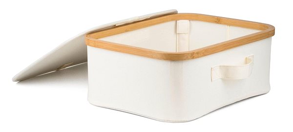 Úložný box G21 40 × 30 × 15 cm bambusový s vekom béžový ...