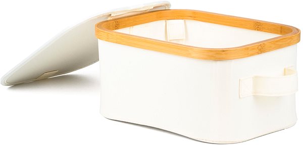 Úložný box G21 24 × 30 × 15 cm bambusový s vekom béžový ...