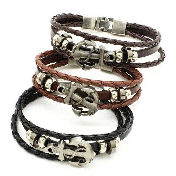 GAIRA Leather Anchor Bracelet 3011 White.
