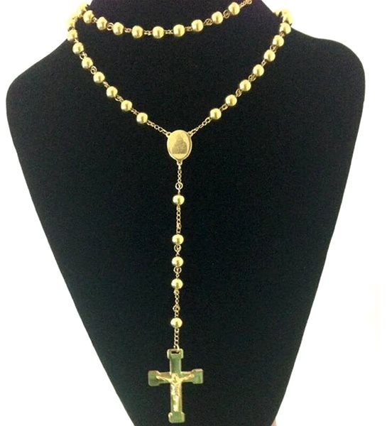 Gaira Gold Rosary Necklace.
