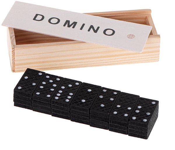 Domino KIK Klasická hra domino v drevené krabičke 24 ks KX5111 ...