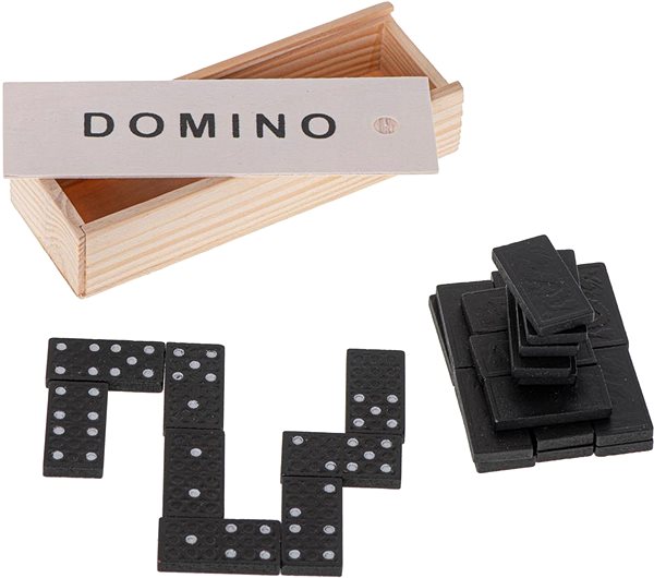 Domino KIK Klasická hra domino v drevené krabičke 24 ks KX5111 ...