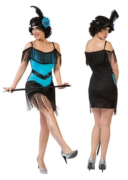 Kostým Funny Fashion Dámsky kostým – šaty Charlestone, modré, veľ. 40 – 42 ...