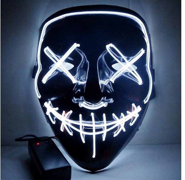 Karnevalová maska Alum Desivá LED svetelná maska ...
