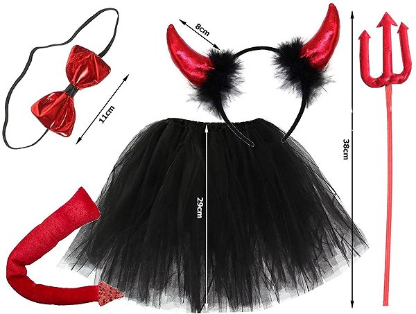 Costume Verk 26033 Children's devil costume, 138 - 152 cm .