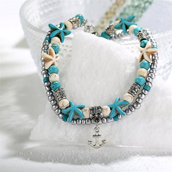 Gaira Anchor anklet 3002-28 turquoise.