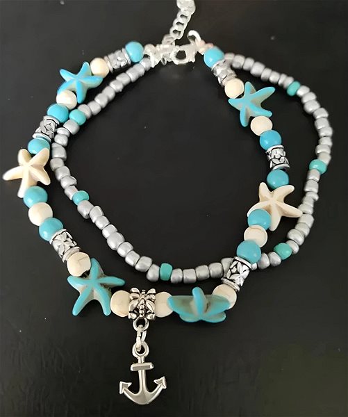 Gaira Anchor anklet 3002-28 turquoise.