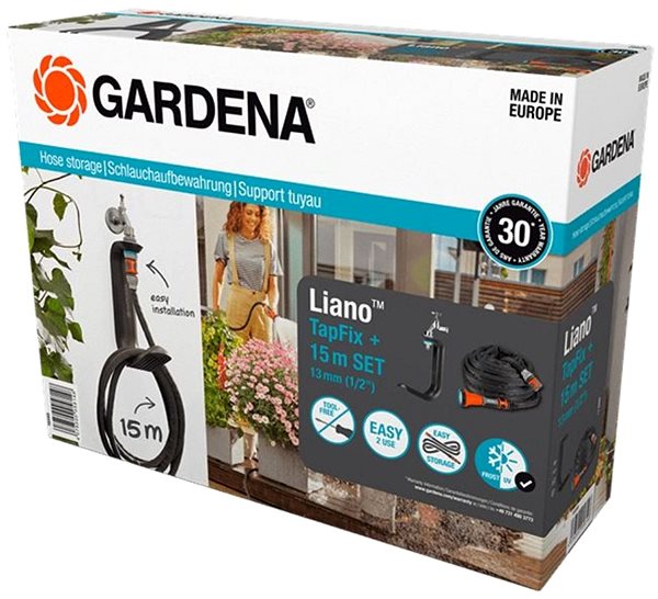 Záhradná hadica Gardena Držiak TapFix na hadicu Liano™ + 15 m hadica Liano™ ...