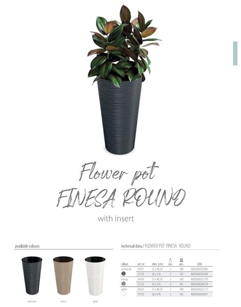 Kvetináč GARDINO Kvetináč FINESA, priemer 30 cm, vysoký 57 cm, biely ...