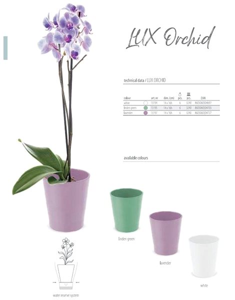Virágcserép GARDINO Virágcserép ORCHID LUX, 16 × 14 cm, lila ...