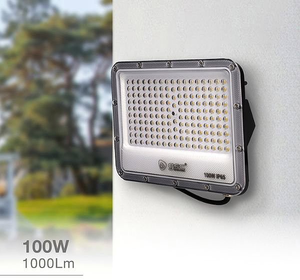 LED Reflector Garsaco Premium ultra-thin LED spotlight grey, 100 W 9600 lm, cold light colour ...
