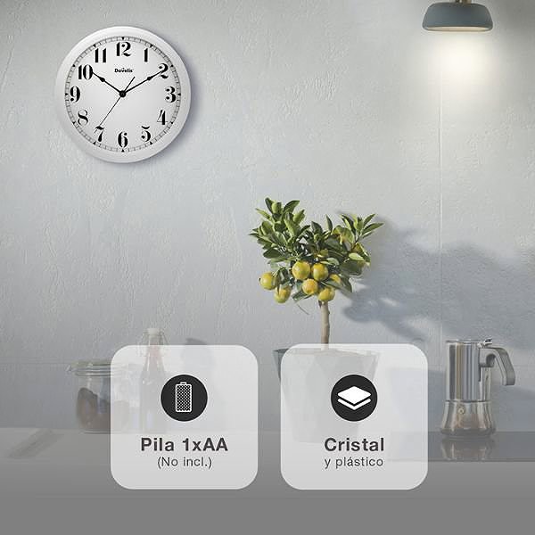 Wall Clock Garsaco Vintage Large wall clock with large numbers 33 cm, white ...