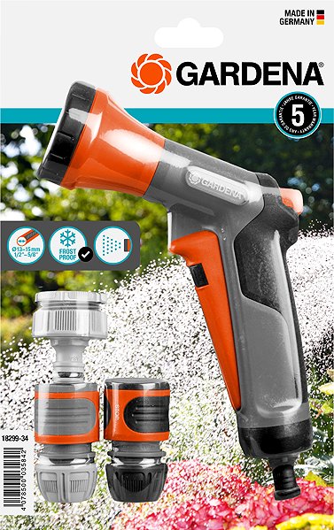 GARDENA Sprinkler Irrigation Gun Shower Sprayer + Connection Set Packaging / Box