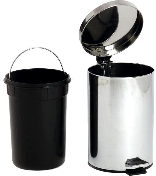 Rubbish Bin Gastro Stainless steel pedal bin 12 L, silver ...