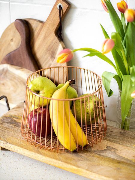 Decorative basket Cosy&Trendy metal basket 23,5 cm, copper .