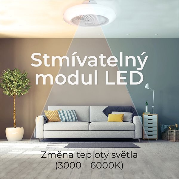Fan Noaton 12050W Triton, white, ceiling fan with light ...