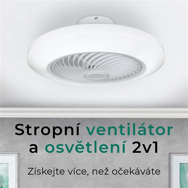 Fan Noaton 12050W Triton, white, ceiling fan with light ...