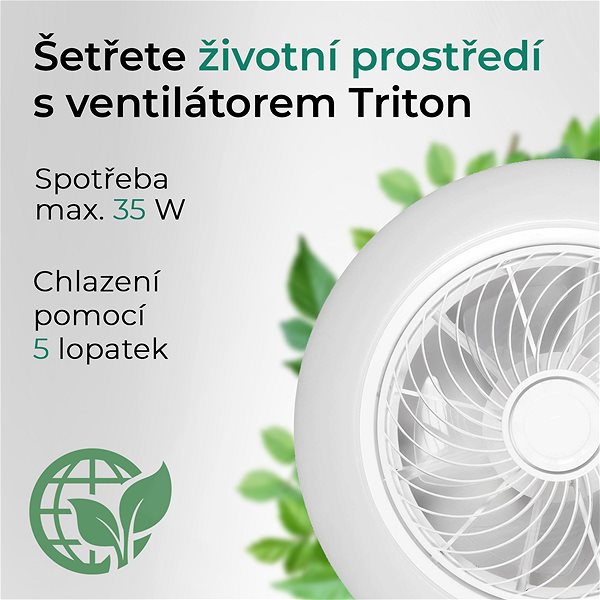 Fan Noaton 12050W Triton, white, ceiling fan with light ...