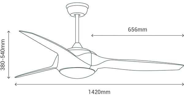 Fan Sulion 072199 TRIUMPH, ceiling fan with light ...