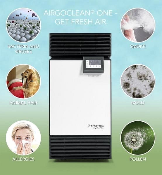 Air Purifier Trotec AirgoClean One, Air Purifier with HEPA 14 Filter Features/technology