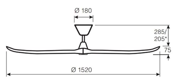 CasaFan 315225 ECO GENUINO, black, ceiling fan .