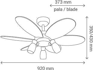 Fan Sulion 072645 TONES, ceiling fan with light Technical draft