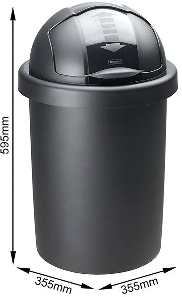 Rubbish Bin Rotho Waste bin Roll Bob 30 l, black ...