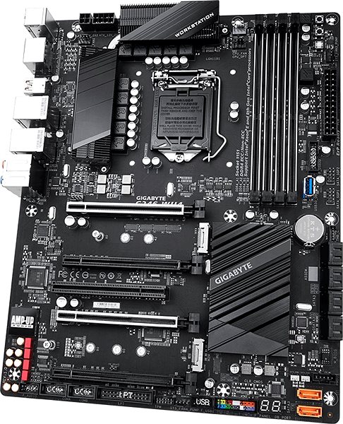Motherboard GIGABYTE C246-WU4 Lateral view