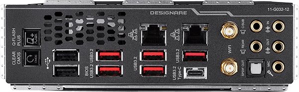 Motherboard GIGABYTE TRX40 DESIGNARE Connectivity (ports)