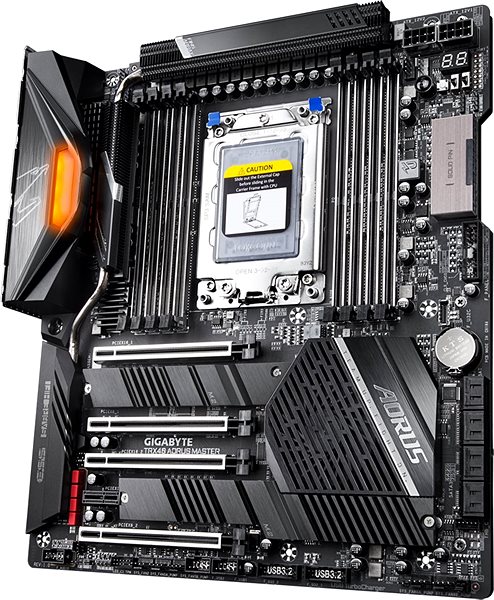 Motherboard GIGABYTE TRX40 AORUS MASTER Lateral view