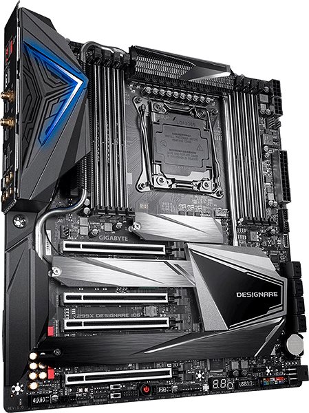 Motherboard GIGABYTE X299X DESIGNARE-10G Lateral view