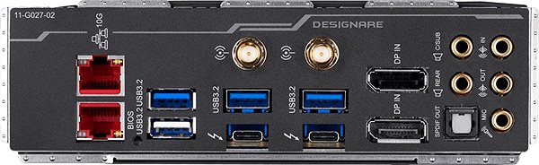 Motherboard GIGABYTE X299X DESIGNARE-10G Connectivity (ports)