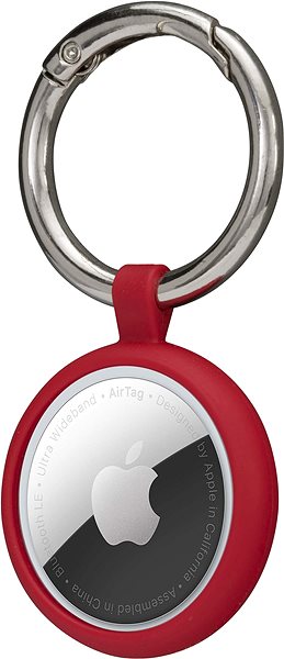 AirTag Key Ring dbramante1928 Greenland Case for AirTag Keyring Candy Apple Red Lateral view