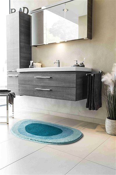 Kúpeľňová predložka GRUND LAKE Kúpeľňová predložka 60 × 90 cm, tyrkysová ...