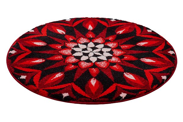 Kúpeľňová predložka GRUND POZNANIE Mandala kruhová o 100 cm, červená ...
